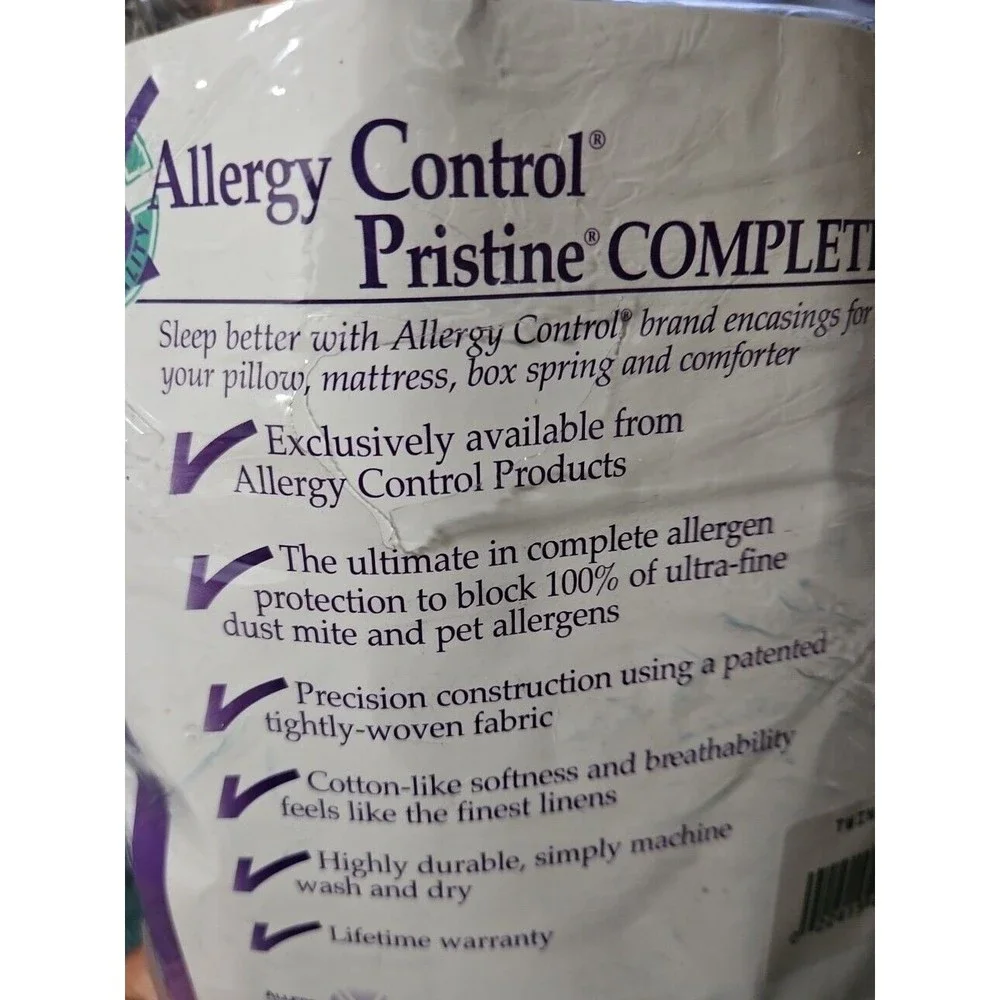 Allergy Control Pristine Complete Comforter Cover Twin White NEW Open Package